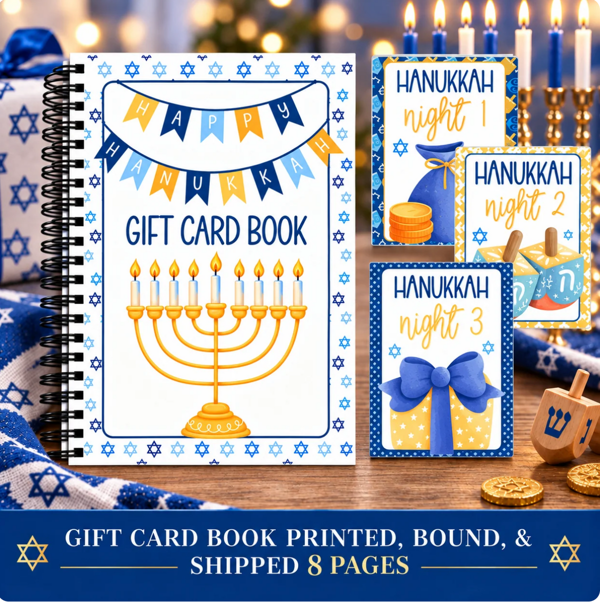 Eight Gifts™ Hanukkah Gift Card Book