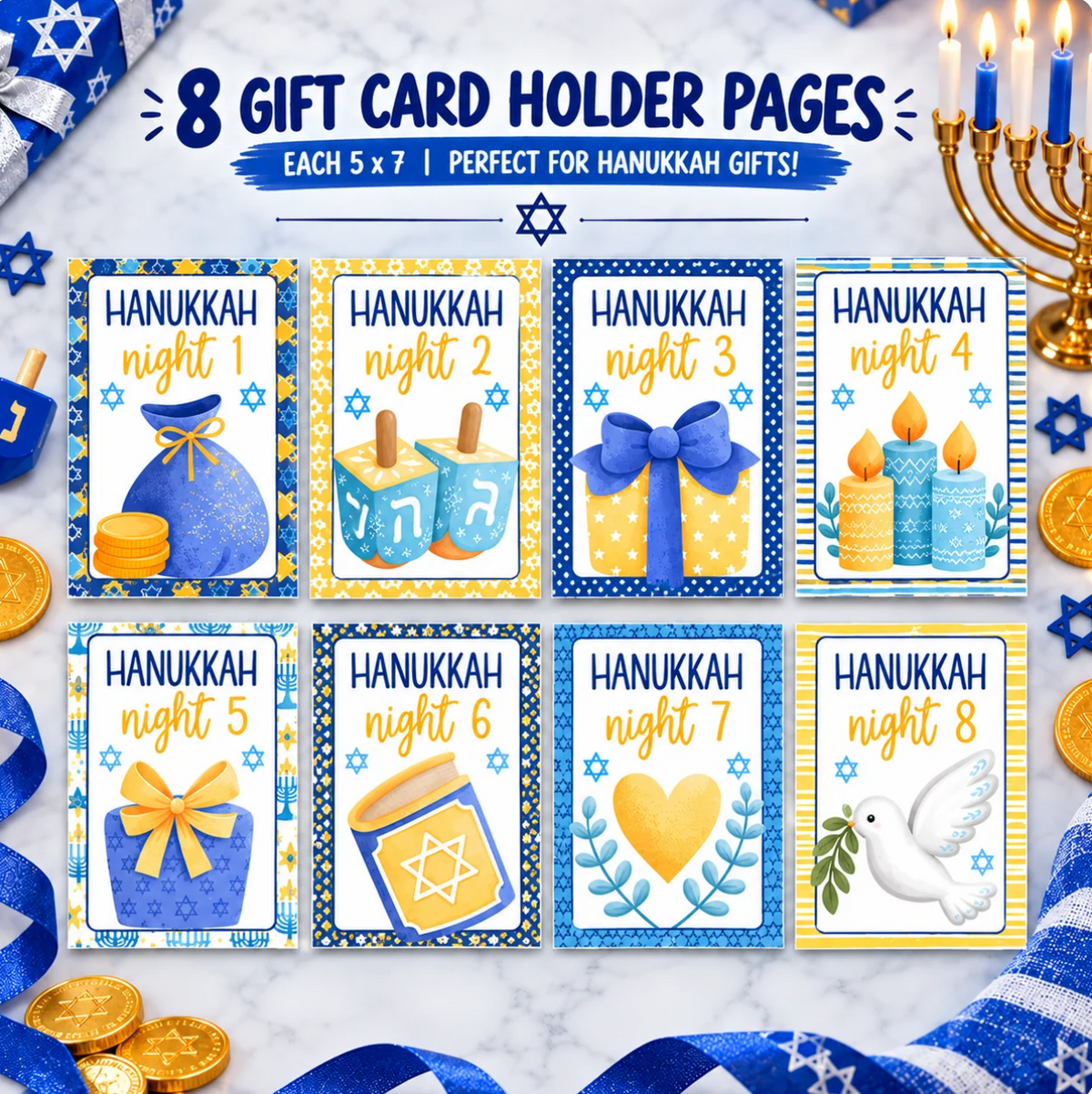 Eight Gifts™ Hanukkah Gift Card Book